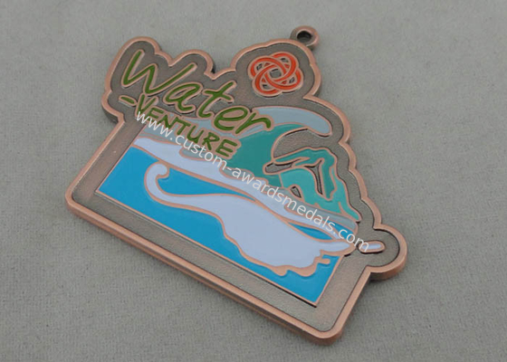 OEM Enamel Medal With Antique Copper Plating For Water Venture