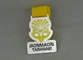 Iron man running Ribbon Medals Die Casting With Soft Enamel And Printing Ribbon