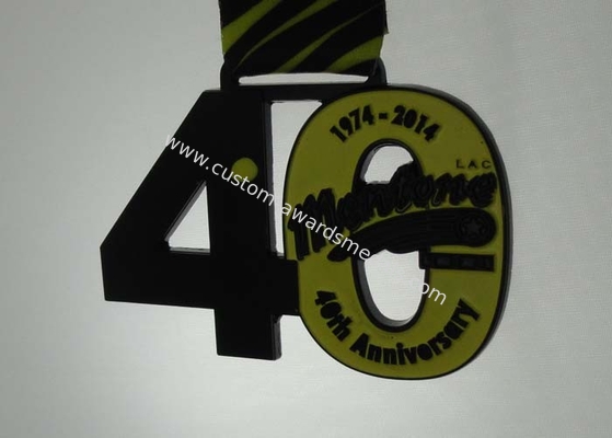 Mentone Printing Ribbon Medals Custom Die Black Plating 80 mm soft enamel