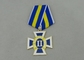 Gold Plating Custom Awards Medals Die Stamp , Ribbons Military Award Medal