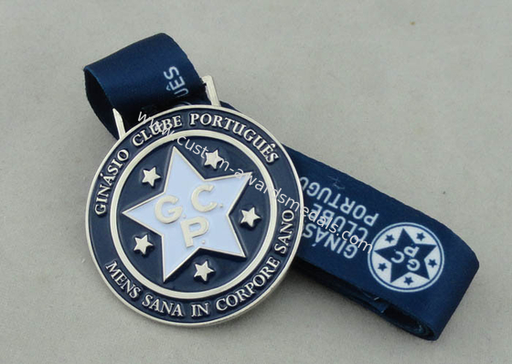 Zinc Alloy Soft Enamel Medal With Long Ribbon , Nickel Plating OEM ODM