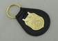 3D NCIS Personalized Leather Key Chain With Gold Plating Emblem