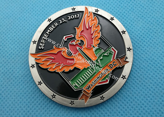 Diamond Cut Edge Military Coin , Personalized Hard Enamel Air Force Coins