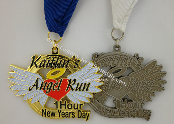 Brass Stamped Hard Enamel Karate Medals , Customized Swimming Awards Taekwondo Medals