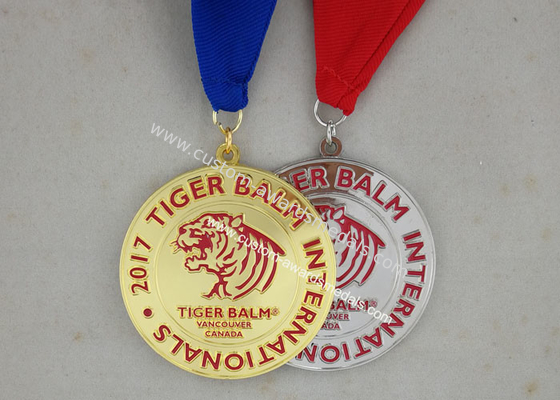 Brass Stamped Hard Enamel Karate Medals , Customized Swimming Awards Taekwondo Medals