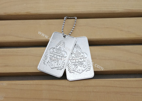 Durable Iron Karate Dog Tags , Custom Bag Hanger Silver With Ball Chain