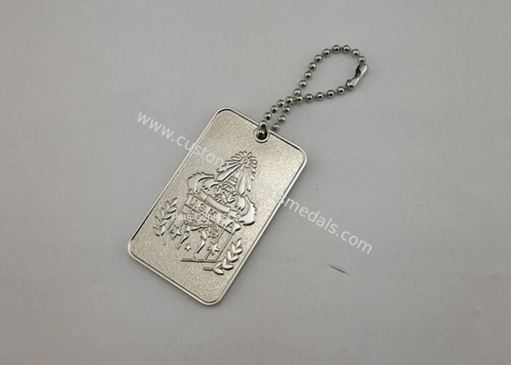 Durable Iron Karate Dog Tags , Custom Bag Hanger Silver With Ball Chain