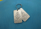 Durable Iron Karate Dog Tags , Custom Bag Hanger Silver With Ball Chain