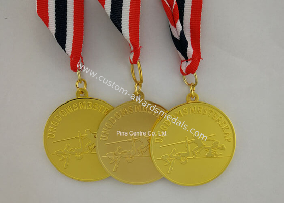 Multi Color Die Cast Medals  , Antique Basketball Or Hockey Enamel Graduation Medals