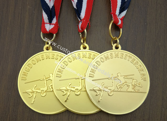 Multi Color Die Cast Medals  , Antique Basketball Or Hockey Enamel Graduation Medals