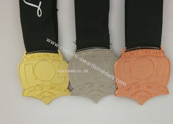 Custom Event Die Cast Medals , Antique Gymnastics Ribbon Medals