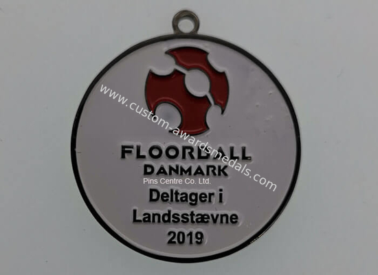 Antique Gold Customized 5K Race Medals / Volleyball Or Floorball Danmark Medals