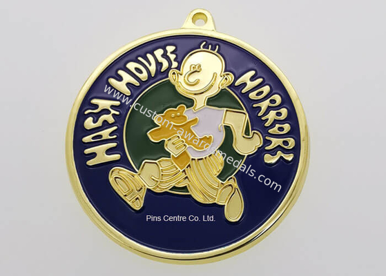 National Service Childrens Gold Brass Enamel Medal  , Custom Dance Medals