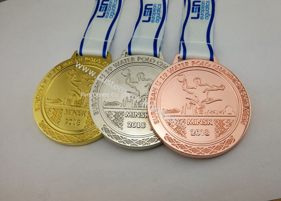 Zinc Heat Transfer Printing Ribbon Die Cast Medals With Logo Customized