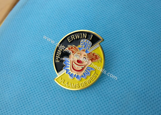 Business Promotion Soft Enamel Pin  ,  Prins Erwin Carnaval Pin Badge Die Stamped