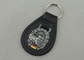 Zinc Alloy Die Casting Personalized Leather key Chains With Antique Silver Plating Emblem