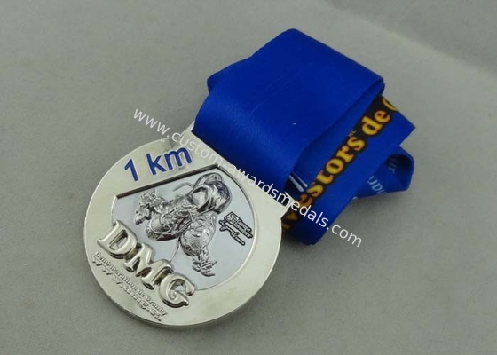 DMG Ribbon Medals by Zinc Alloy Die Casting Full 3D with Silver Plating