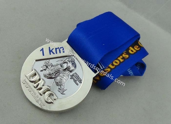 DMG Ribbon Medals by Zinc Alloy Die Casting Full 3D with Silver Plating