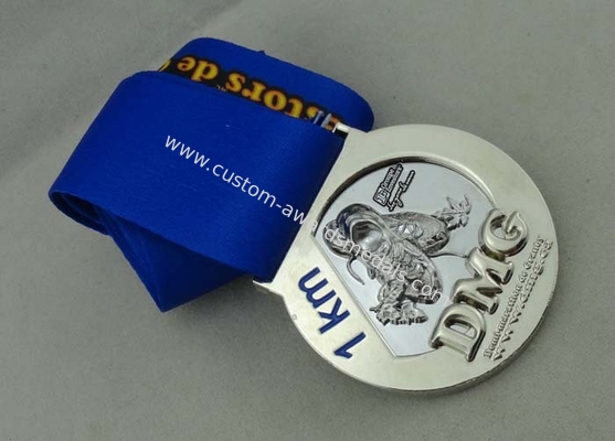 DMG Ribbon Medals by Zinc Alloy Die Casting Full 3D with Silver Plating