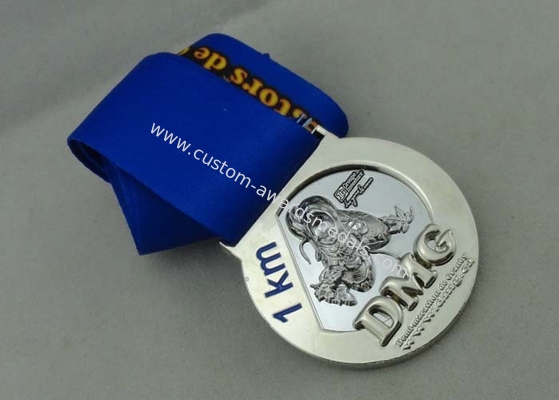 DMG Ribbon Medals by Zinc Alloy Die Casting Full 3D with Silver Plating