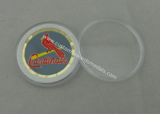 Brass Stamped Soft Enamel Personalized Coins, 2.0 Inch With Diamond Cut Edge
