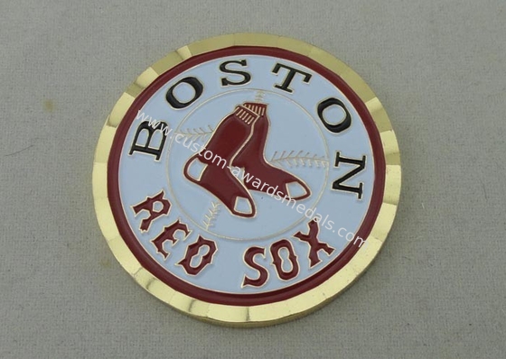 2.0 Inch Boston Red Sox Personalized Coins By Brass Die Struck Soft Enamel