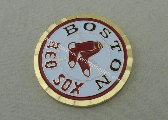 2.0 Inch Boston Red Sox Personalized Coins By Brass Die Struck Soft Enamel