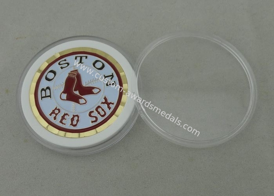 2.0 Inch Boston Red Sox Personalized Coins By Brass Die Struck Soft Enamel