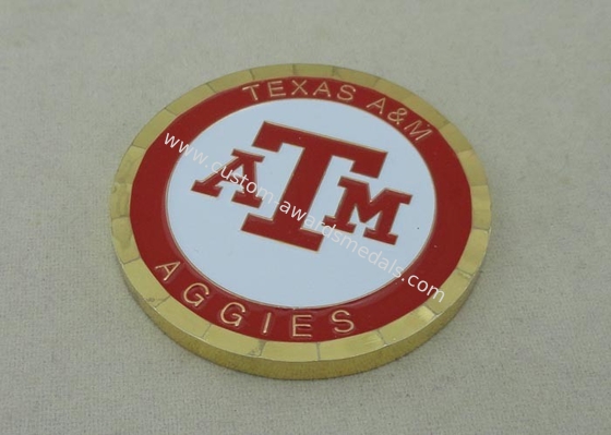 AGGIES Personalized Coins by Brass Stamped with Imitation Hard Enamel