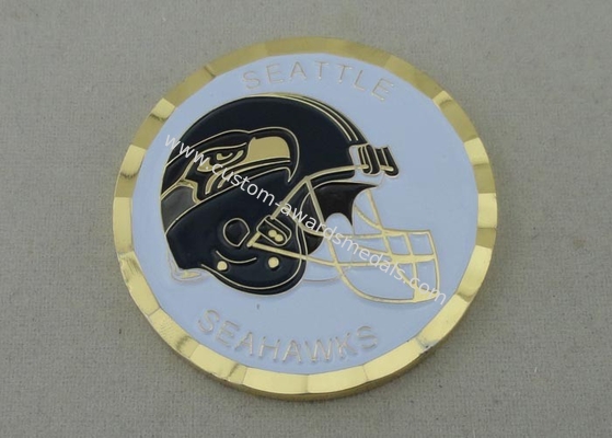 Seattle Seahawks Personalized Coins by Brass Stamped with Rope Edge and Box 1.75 Inch