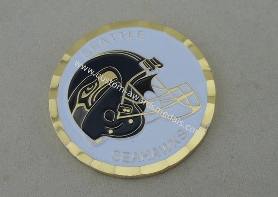 Seattle Seahawks Personalized Coins by Brass Stamped with Rope Edge and Box 1.75 Inch