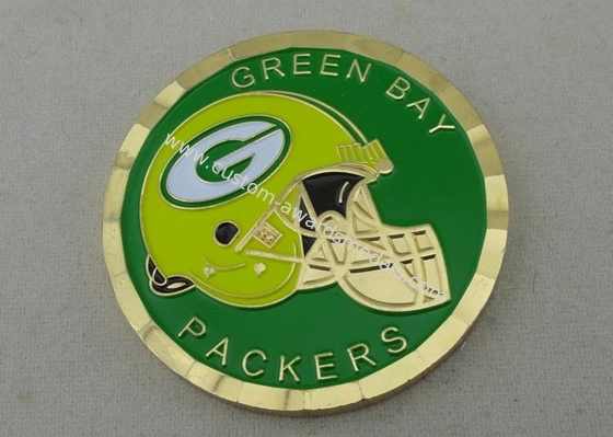 Green Bay Packers  Personalized Coins By Brass Struck With PVC Bag Packing