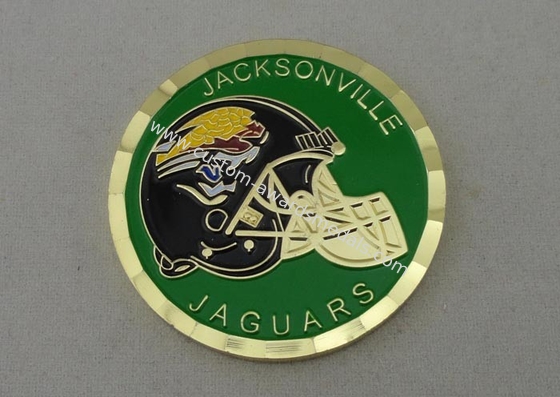 Diamond Cut Edge Jacksonville Jaguars Personalized Coins By Die Struck and Gold Plating