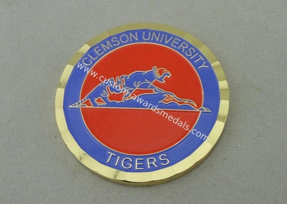 2.0 Inch Personalized Coins For Clemson University By Brass Die Struck