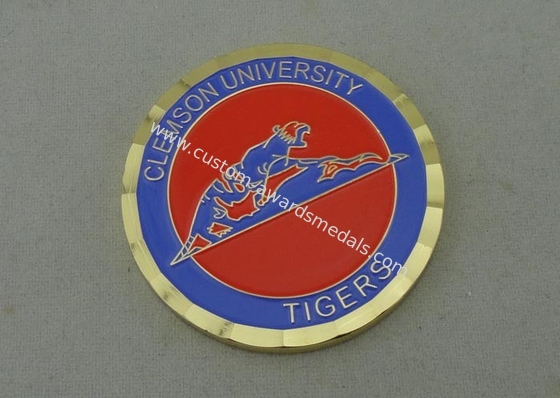 2.0 Inch Personalized Coins For Clemson University By Brass Die Struck