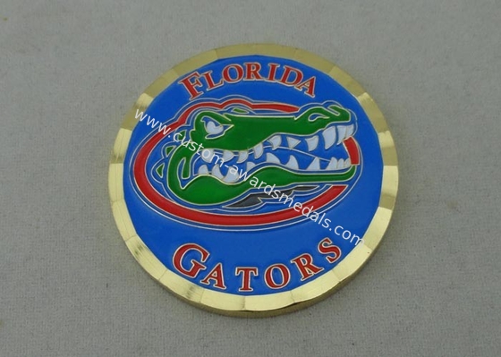 Florida Gators 3/4 Inch  Personalized Coins , Brass Die Struck With Soft Enamel