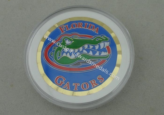 Florida Gators 3/4 Inch  Personalized Coins , Brass Die Struck With Soft Enamel