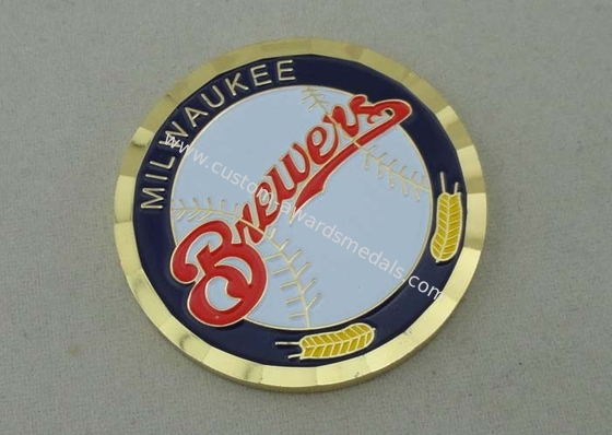 Zinc Alloy Brewers Personalized Coins With Diamond Cut Edge And 2.0 Inch