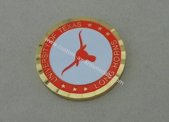 Die Casting University of Texas Personalized Coins With Rope Edge and Plastic Coin Box