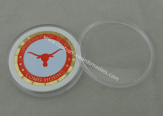 Die Casting University of Texas Personalized Coins With Rope Edge and Plastic Coin Box