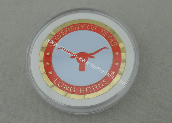 Die Casting University of Texas Personalized Coins With Rope Edge and Plastic Coin Box