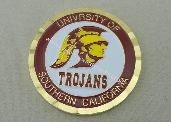 University Of Southern California Brass Stamped Personalized Coins With Diamond Cut Edge