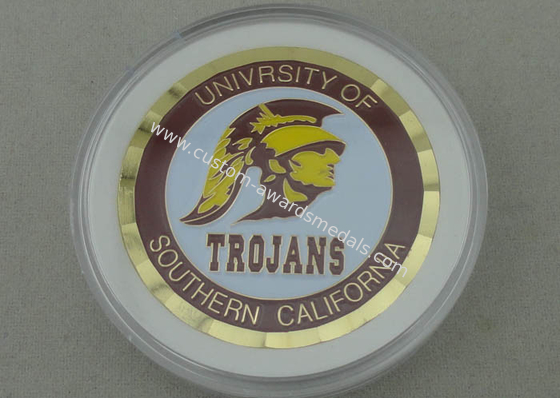 University Of Southern California Brass Stamped Personalized Coins With Diamond Cut Edge