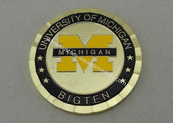 University of Michigan 2.0 Inch Personalized Coins With Brass Material And PVC Pouch Bag