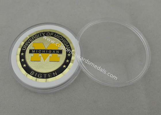 University of Michigan 2.0 Inch Personalized Coins With Brass Material And PVC Pouch Bag