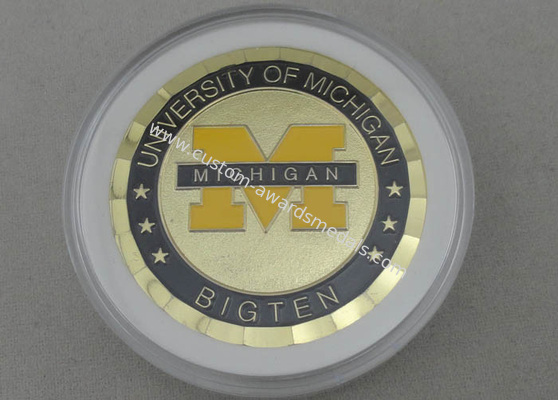 University of Michigan 2.0 Inch Personalized Coins With Brass Material And PVC Pouch Bag