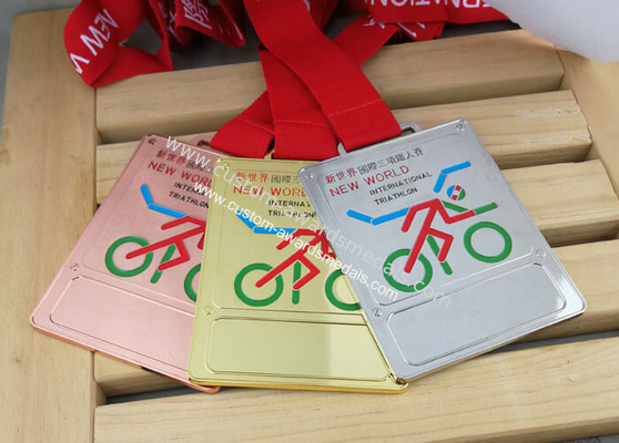 Die Casting Customized Medals And Ribbons Zinc Alloy Enamel For Sports Event