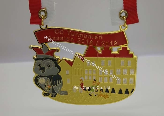 Customized Carnival Badge Medals For Beer Festival 2D Design Ribbon Attachment