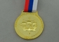 3D Zinc Alloy Material Russia Die Cast Medals Gold Plating 45 mm