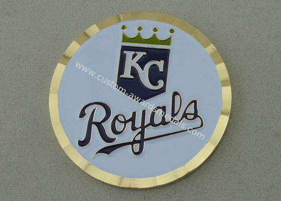 KC Royals Personalized Coins By Brass Stamped With Diamond Cut Edge And 2.0 Inch